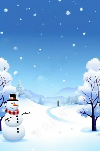 淡蓝雪地冬天清新背景