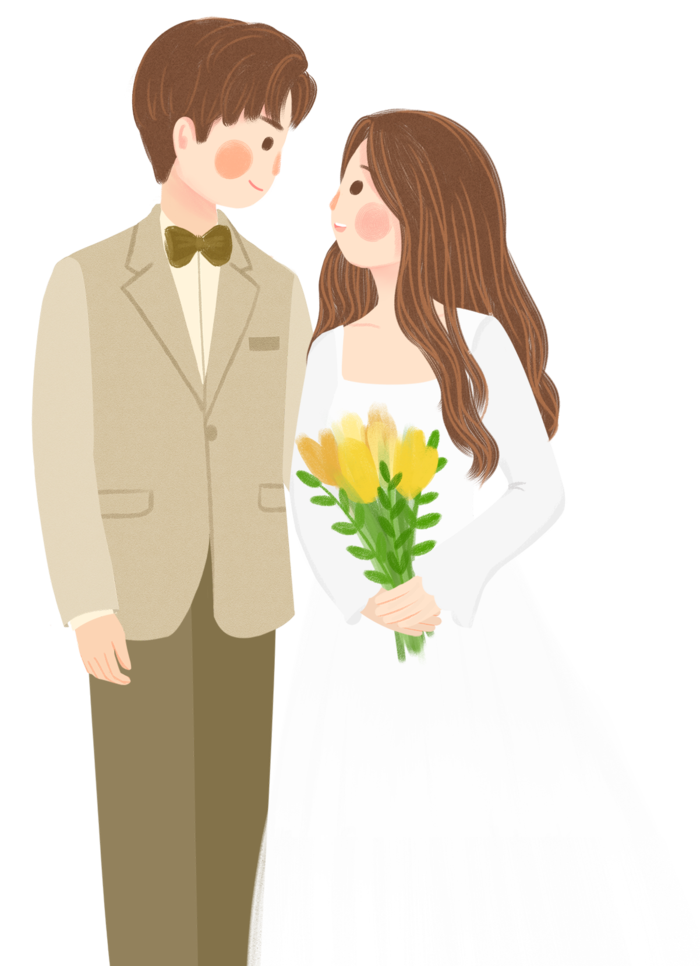婚纱卡通人物婚礼白纱结婚婚纱摄影手绘