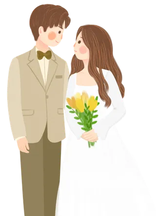 婚纱卡通人物婚礼白纱结婚婚纱摄影手绘