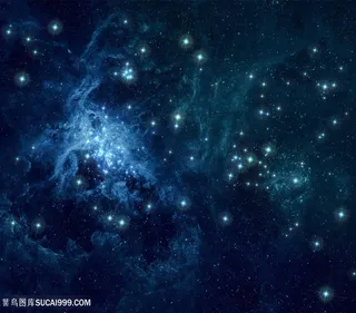 绚丽蓝色星空背景图片