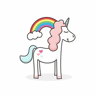 儿童 彩虹 独角兽 矢量 插画