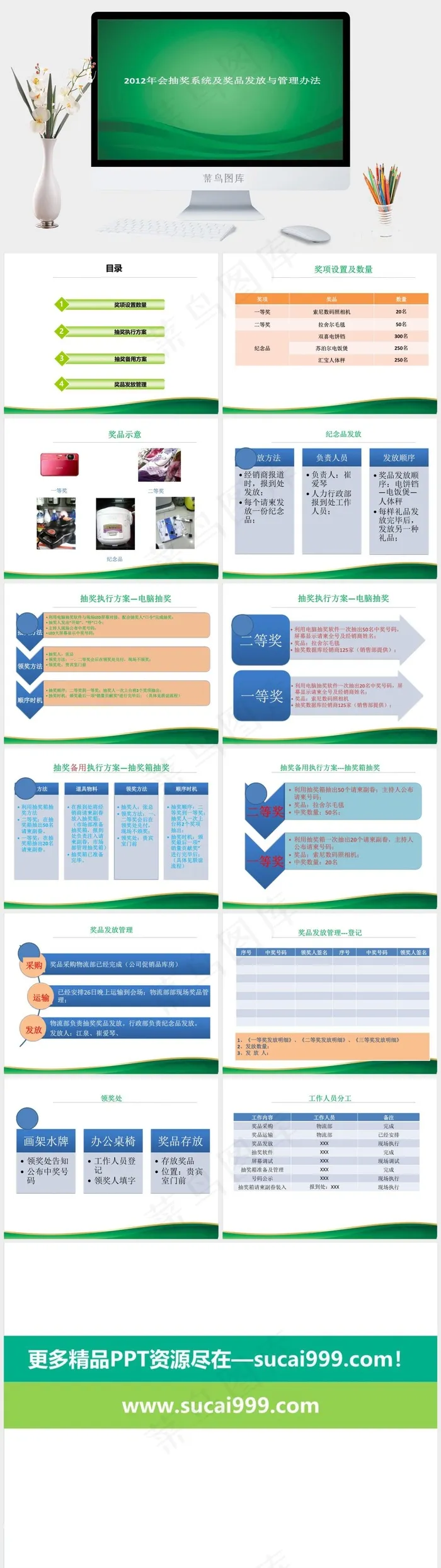 绿色简洁营销PPT模板