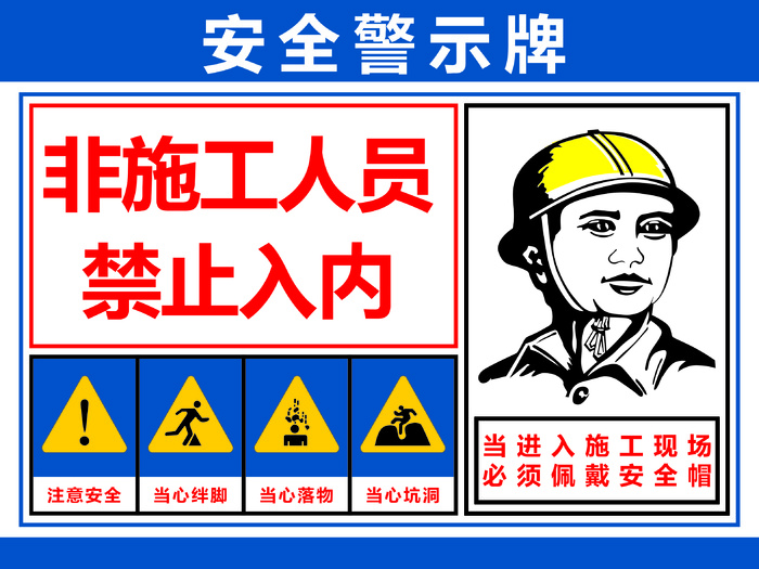 安全警示牌cdr矢量模版下载