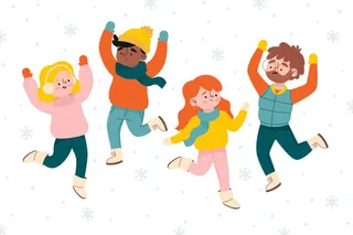 冬天服饰服装冬装穿冬装保暖冬季卡通人物男女装Ai矢量图片素材