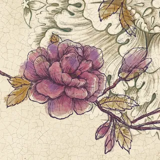 唯美紫色花朵手绘艺术插画