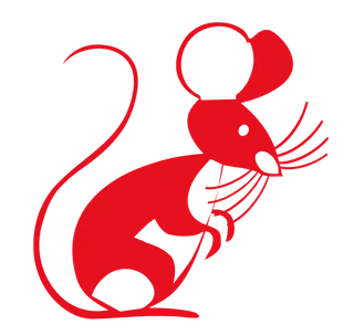 红色喜庆鼠年剪纸窗花新年快乐免扣PNG素材图片 (63)