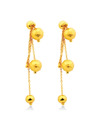 婚嫁圆珠耳环黄金首饰免扣素材 拷贝