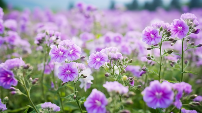 紫色小花花丛摄影图(4368x2448)