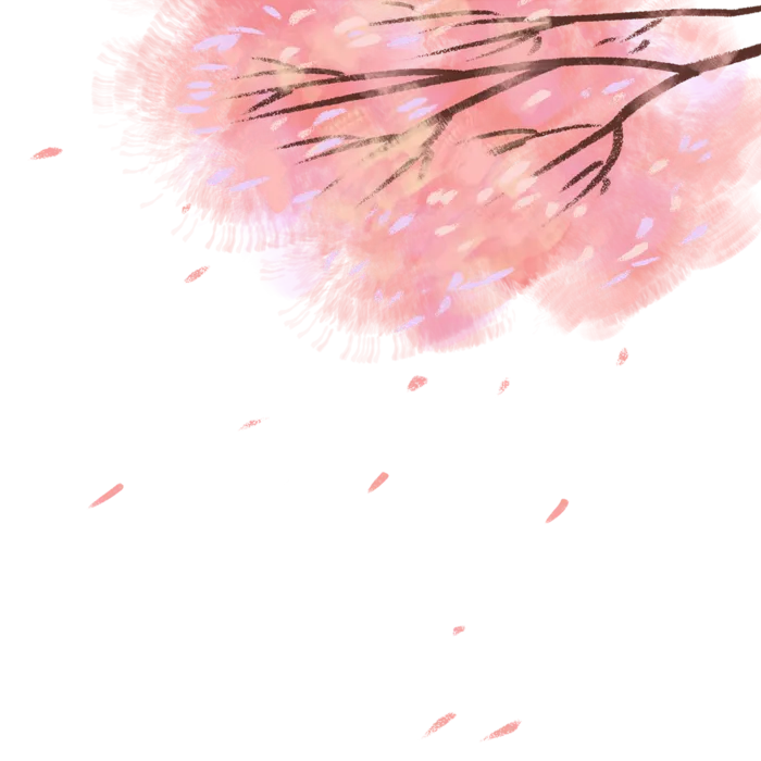 春天浪漫粉红色樱花手绘樱花梅花桃花花朵图片PNG免扣素材