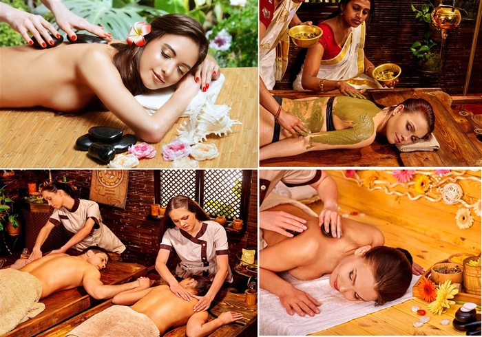 做SPA按摩的时尚女性高清摄影图片