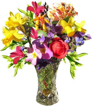 花瓶花朵卡通春季谷雨素材