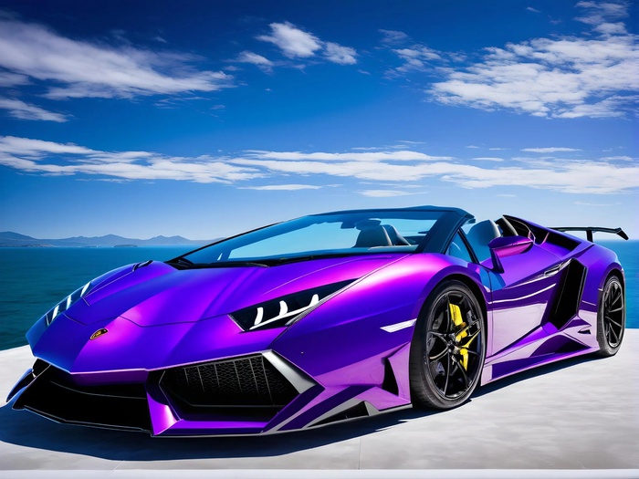 紫色炫酷风兰博基尼跑车9