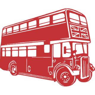 大巴车红色剪影