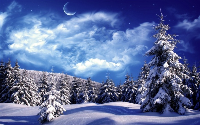 冬天唯美雪景自然风光图
