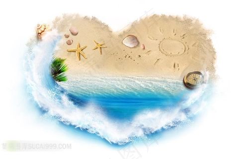 海洋中的海浪心形