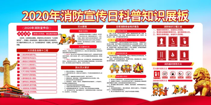 消防宣传日119防火灭火英雄火灾安全公益宣传海报设计psd模板素材psd模版下载