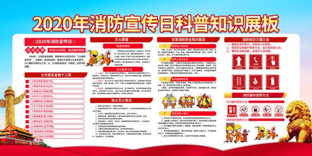 消防宣传日119防火灭火英雄火灾安全公益宣传海报设计psd模板素材
