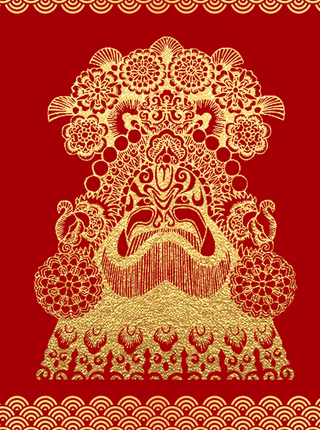 脸谱剪纸 剪纸风元素