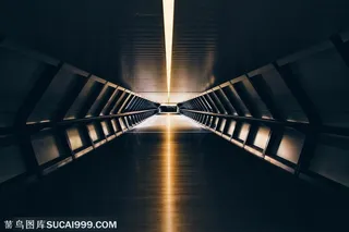 金属通道延伸PPT素材海报科技背景