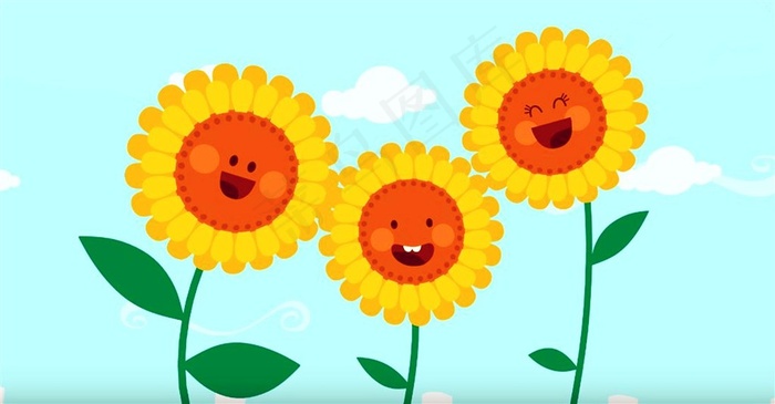 三朵可爱的向日葵