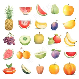 水果种类素材卡通插画免抠