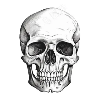 骷髅头恐怖万圣节免抠