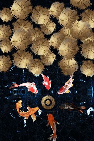 中国风国潮新中式PSD客厅龙纹图案故宫晶瓷轻奢芯画挂画素材设计