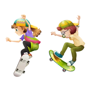 玩滑板卡通