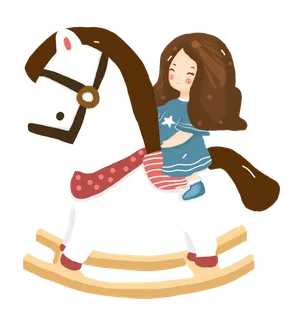 木马玩具剪贴画儿童节幼儿园卡通插画