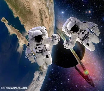 两个太空航天宇航员握拳图片 两个太空航天宇航员握拳图片