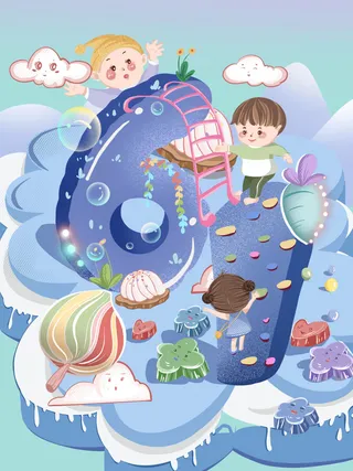 快乐童年绘画PSD素材