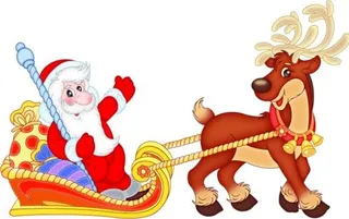 圣诞老人雪橇 PNG免抠