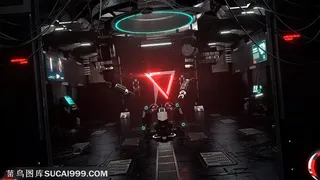 3D绕环空间 PPT素材 海报 未来科技背景