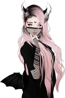 猫咪面纱女孩素材卡通