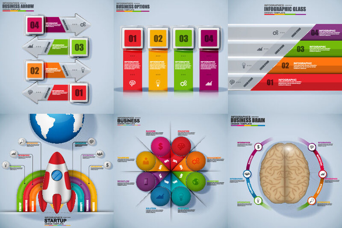 ppt素材3d数据图表模板可视化图形统计标签矢量图标模型ai源文件