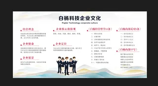 白色企业文化展板