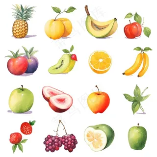 水果种类素材卡通插画免抠