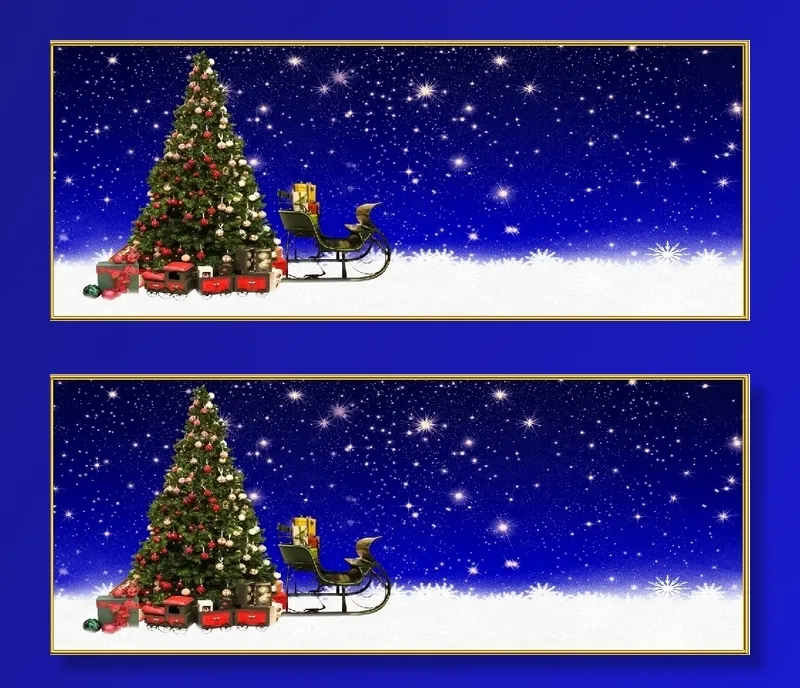 圣诞节雪花风景装饰背景墙