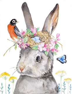 兔子带花环