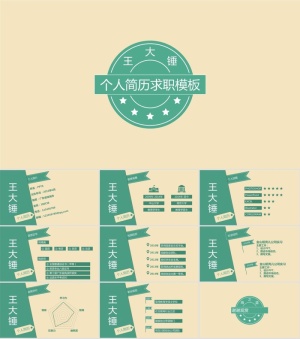 简约个人简历求职PPT模板预览图