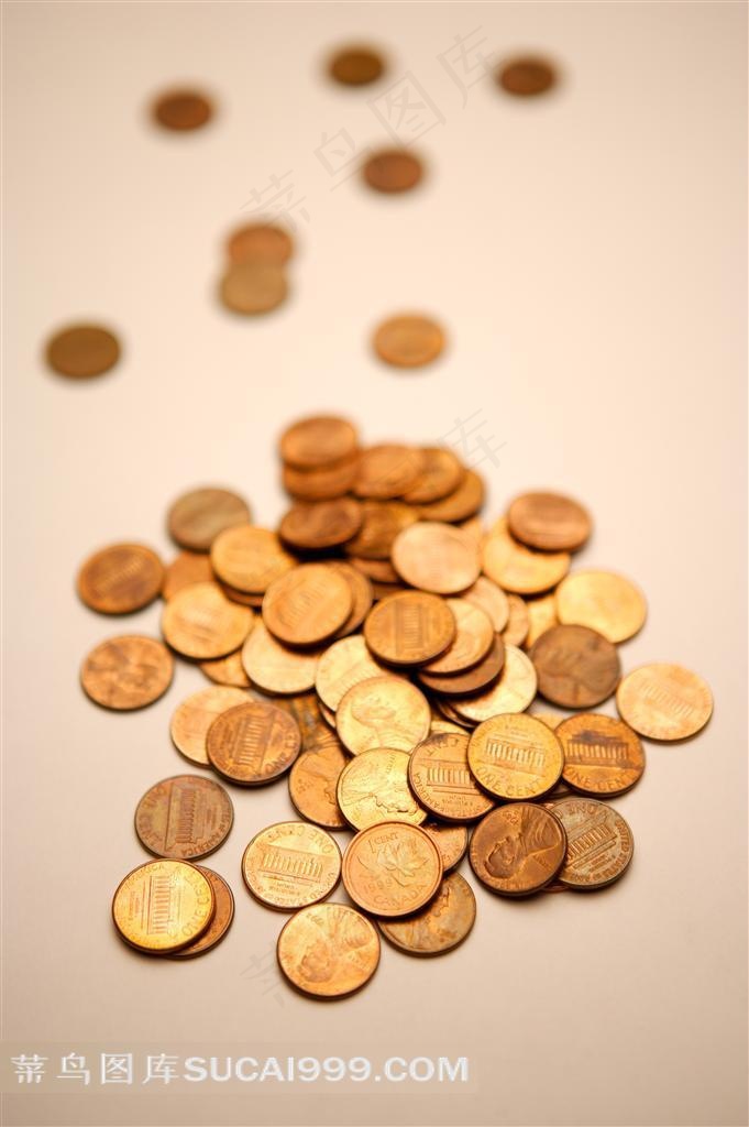 一堆硬币素材