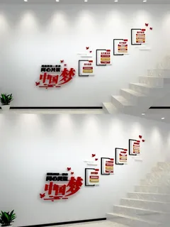 同心共筑中国梦民族团结一家亲楼梯文化墙