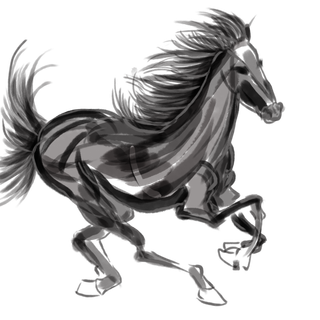中国风水墨骏马