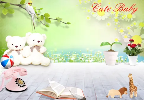 卡通儿童花卉背景 卡通儿童花卉背景