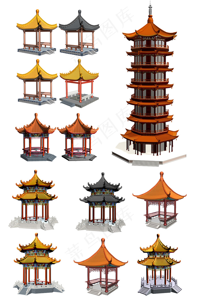 亭子凉亭四角亭 园林 景观(3543x5336)psd模版下载