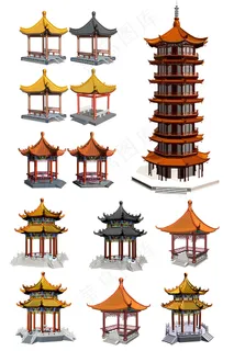 亭子凉亭四角亭 园林 景观