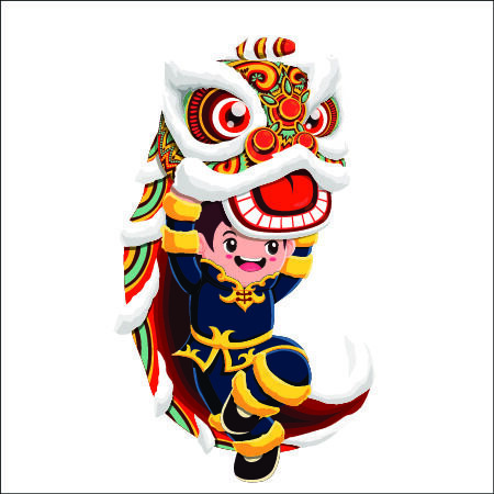 国潮醒狮中国风AI矢量卫衣T恤烫画印花手机壳图案PNG高清免抠素材