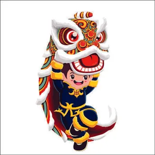 国潮醒狮中国风AI矢量卫衣T恤烫画印花手机壳图案PNG高清免抠素材