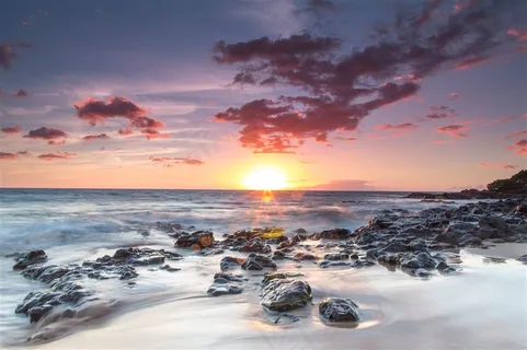 高清唯美海上日出风景图片 高清唯美海上日出风景图片
