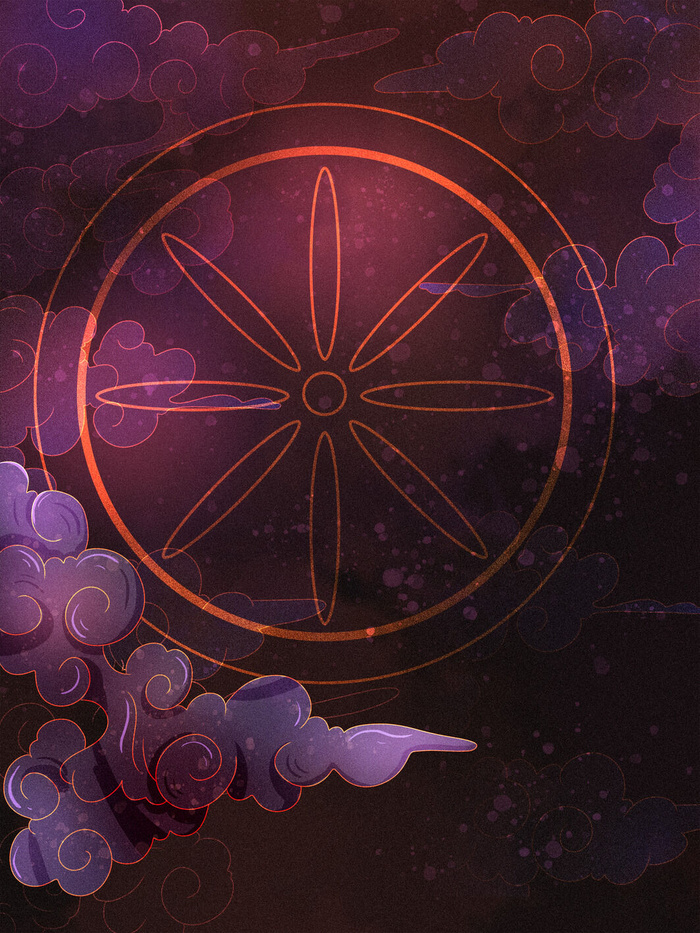 国潮中国风复古敦煌岩彩山水祥云插画烫金肌理背景PSD设计素材